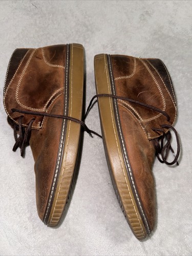 Johnston & Murphy Wallace Sheepskin Brown Leather Chukka Boots Size 9.5 - Picture 4 of 8