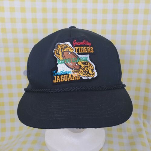Vintage Grambling Tigers vs Southern Jaguars Bayou klassische Lederkappe mit Riemen gebraucht, in einwandfreiem Zustand - Bild 2 von 8