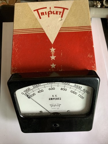Vintage Triplett 0-6000 0-1200 AC Amps PMeter Model #430 unused in original box - Picture 9 of 12