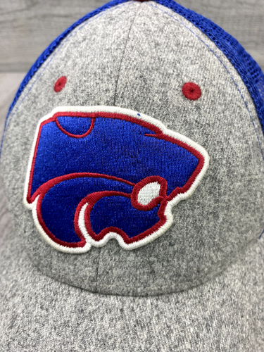Wildcats Red White Blue Adjustable Baseball Cap Mesh Hat Grey Embroidered Mascot - Picture 2 of 8