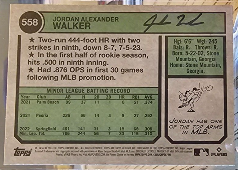 2023 Topps Heritage Jordan Walker RC #558 Cardinals | eBay