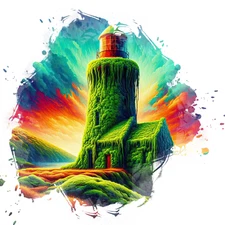 XXL 18X18 Car Sticker Watercolor Lighthouse Weatherproof Vinyl Decal
