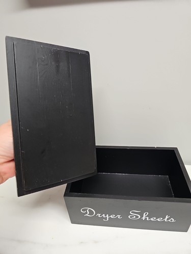 Porta Fogli Asciugatrice Rustico, Dispenser in Legno con Coperchio per Fogli Asciugatrice Nero - Foto 3 di 9