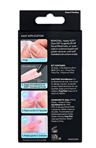 Kiss Salon X-tend Press-On Nails LED soft gel 30 Nails SXN05 - Picture 7 of 9