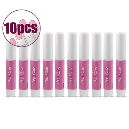 10pz Colla Unghie Forte Fai da Te Professionale per Punte Nail Art Acriliche Decorazione 2g - Foto 7 di 10