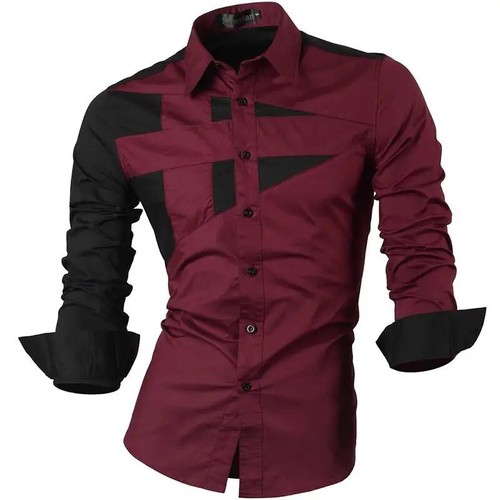 Men's Dress Shirts Casual Stylish Long Sleeve Designer Button Jacquard Blouse - Picture 29 of 37