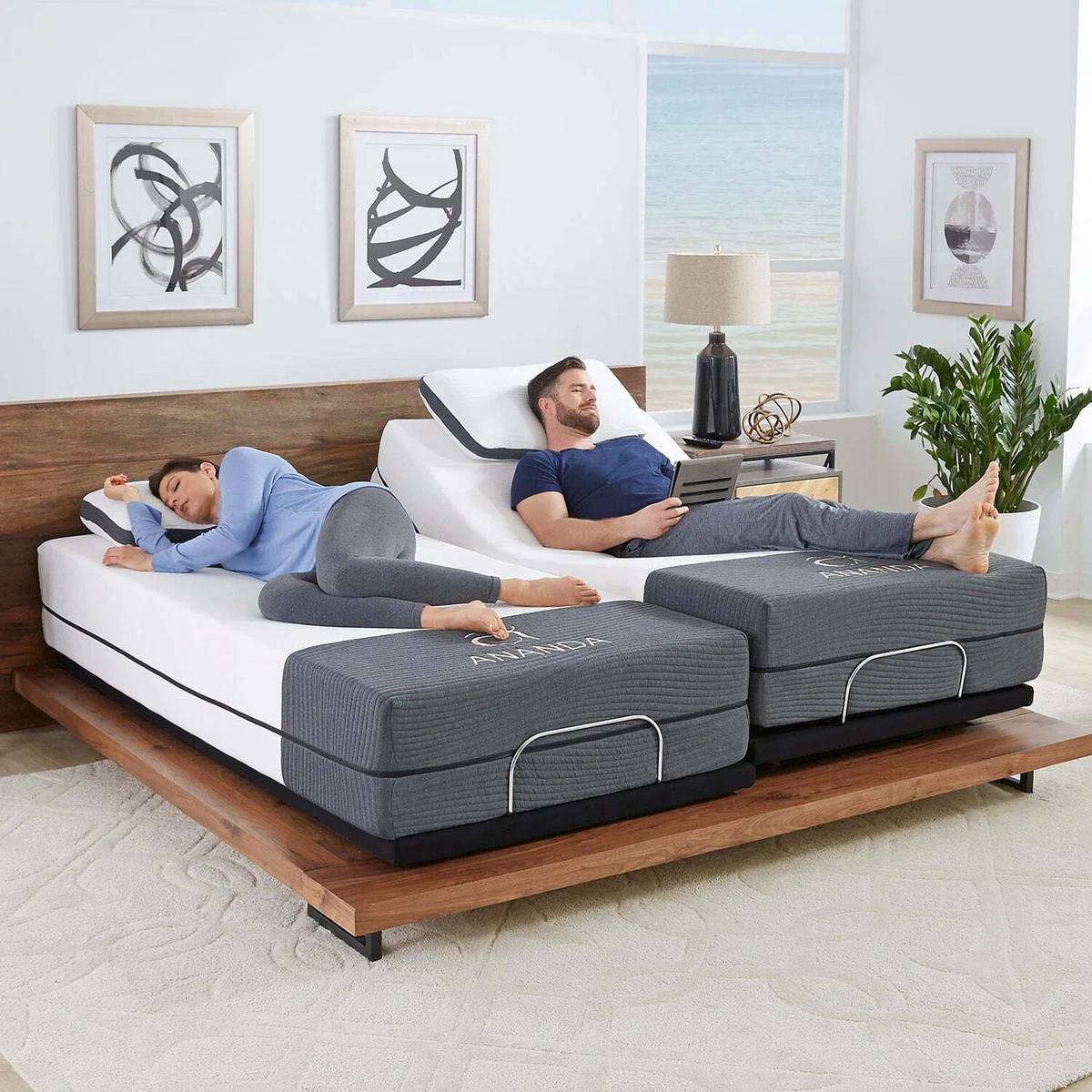 2023 Furgle Electric Bed Frame KING Adjustable Massage Wireless Remote USB  Beds | eBay
