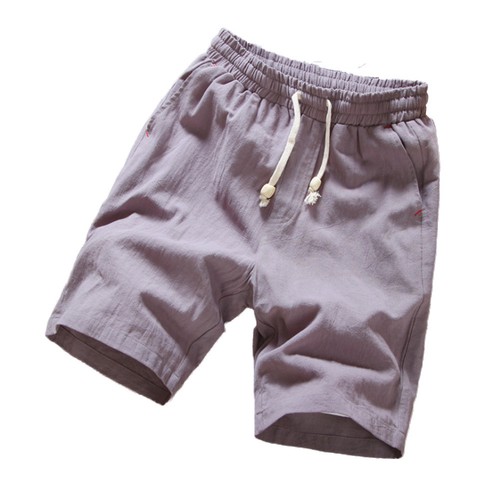 Mens Shorts Plain Drawstring Cotton Linen Loose Beach Summer Hot Pants Trousers - Bild 7 von 14