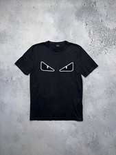 Fendi Mens Black Bag Bugs Monster Eyes T-Shirt S 100 Cotton Made In Italy