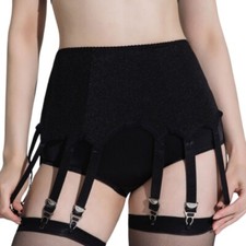 USA Retro Classic 12 Straps Garter Belt Metal Clips Underwear Lingerie Plus Size