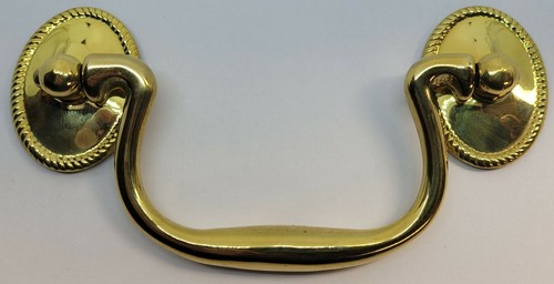 Oval Rosette Rope Pattern back plate Bail Pull handle mid century modern antique - Picture 13 of 30
