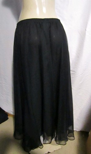 Nwt Victoria Morgan Womens Maxi Layered Skirt Black Size L Made USA Goth Formal - Picture 7 of 10