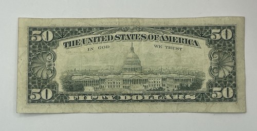 1990 series Old Vintage $50 dollar Bill B 39790809 B Decent Shape No Tears - Picture 2 of 2