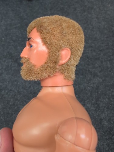 VINTAGE ACTION MAN FIGURE BLOND HAIR BEARDED BLUE PANTS SHARPSHOOTER PALITOY - Picture 4 of 24