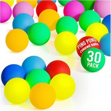 	D-Xam 30 Pcs Colored Ping Pong Balls 40mm Table Tennis Ball Plastic Ping Pong	