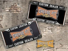 Dealer License Plate Frames (2) Made to Order Semi-Custom.  Set of 2 Frames
