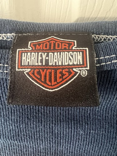 VINTAGE Harley Davidson Kids XL Shirt Large Blue Double Sided Tie Dye New York - Picture 3 of 4
