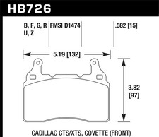 Hawk Performance HB726B.582 HPS 5.0 Disc Brake Pad Fits Camaro Corvette S SS