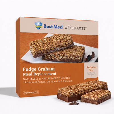 BestMed - Fudge Graham Bar | Ideal Protein Diet Alternative, Low Carb 7/ct