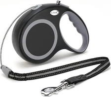 Retractable Dog Leash, 30 FT Walking Leash for 30 (30-77 lbs), Black 