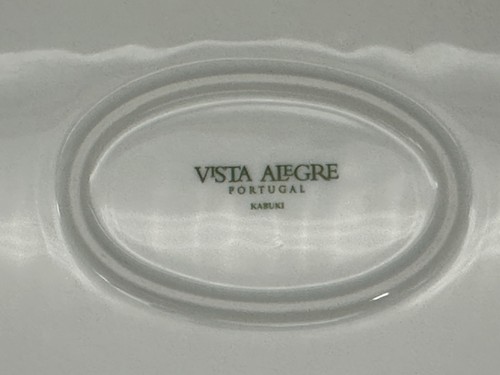 VISTA ALEGRE Portugal KABUKI Porcelain 14" OVAL SERVING PLATTER Blue on White - Picture 5 of 7