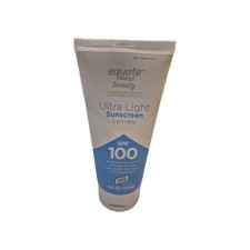 New Equate Beauty Ultra Light Sunscreen Lotion SPF 100 Water Resist. 80 Min 6 Oz 2.67 per gallon