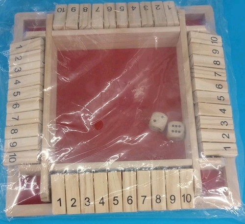NEW SEALED 4-Player SHUT THE BOX Wooden Dice Game Pub Bar