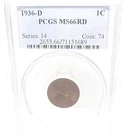 PCGS MS66 RD 1936-D Lincoln Wheat Small Cent 1C Bronze Cert 71151689