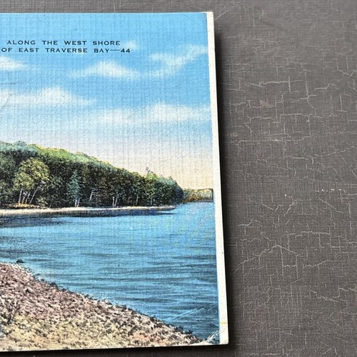 O W Peck POSTCARD Along West Shore East Traverse Bay Traverse City MI 1939 Linen - Picture 3 of 4