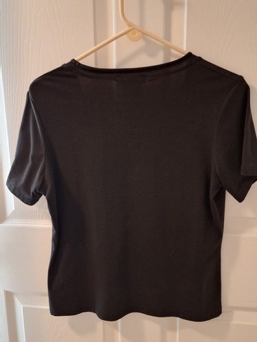 Vintage Christian Dior Boutique Black T-Shirt Embroidered Rhinestones 90s - Bild 7 von 7