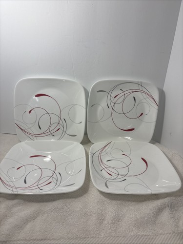 Corelle Vitrelle Splendor 9" Quadratisch MITTAGESSEN SALATTELLER 4er Set