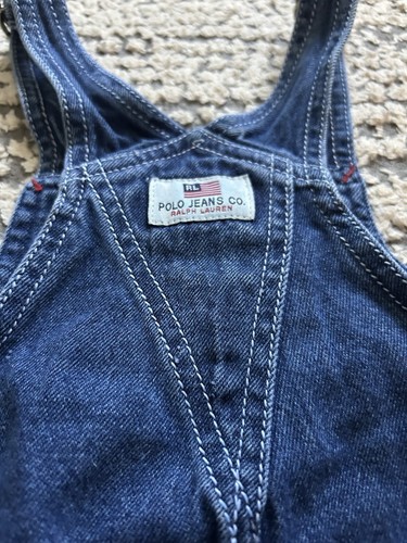 Vintage Polo Ralph Lauren Overall Denim Dress Polo Jeans Co. Jumper Girls Size 3 - Picture 5 of 5