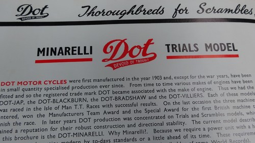 Original DOT Moto Minarelli Trials Modell Motorrad Verkaufsprospekt - Bild 12 von 19