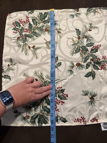 Food Network Holiday Napkin Holly Berries, Pinecones, Pine Branches, 8 Napkins - Picture 3 of 4