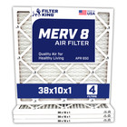 Filter King 38x10x1 Air Filter 4-PACK MERV 8 Actual Size 38 x 10 x .75"