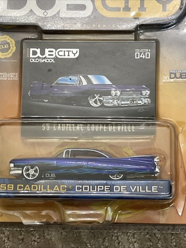 Dub City 59 Cadillac Coupe DeVille 2003 Jada Toys Blue Diecast Car 1/64 - Picture 14 of 14