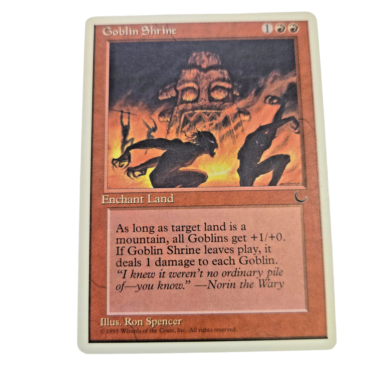 MTG Goblin Shrine The Dark DRK Common Fire Enchantment Enchant Land Magic LP