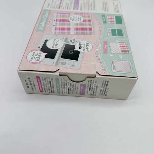 New Nintendo 3DS Kisekae Plate Pack Madras Check Pink JAPAN m40 - Picture 3 of 4