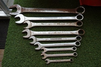 9 X BRITOOL METRIC COMBINATION  SPANNERS  AS LISTED BELOW
