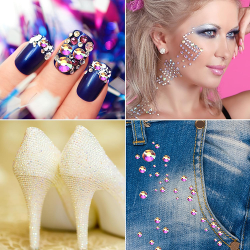 1440pcs Glue Fix Crystal Flatback Rhinestones Glass Diamantes Gems for Crafting  - Picture 4 of 7