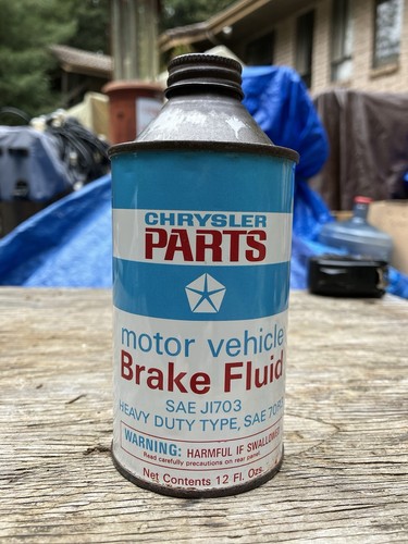 Vintage 1960's Chrysler Parts Cone Top Brake Fluid Can ( Mopar Dodge Plymouth )