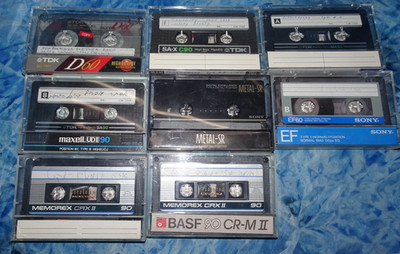 Lot of 8 Cassette Tapes - Sony, TDK & Memorex