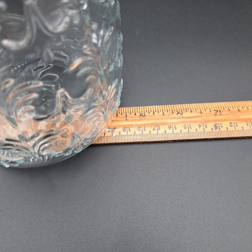 Pioneer Woman Celia Clamp Jar Embossed Clear Glass 38 oz Red Floral Ceramic Lid - Picture 7 of 8