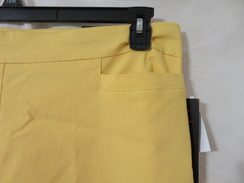 Neu mit Etikett Briggs Damen-Caprihose zum Überziehen elastischer Bund gelb Schleifen Beindetail 18W - Bild 6 von 7