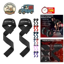 Lifting Straps - Neoprene Padded Cotton for Powerlifting  Bodybuilding