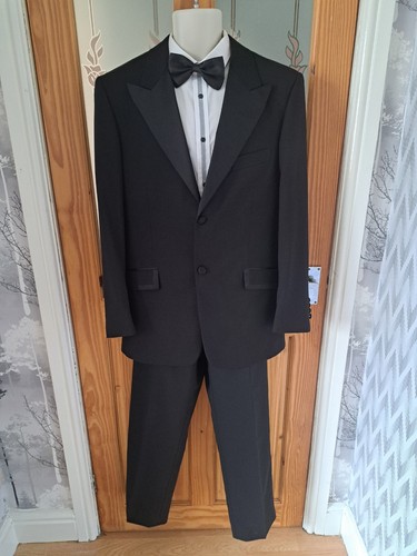 TAYLOR & WRIGHT MENS 2PC SLIM FIT TUXEDO DINNER SUIT 40R PANTS 32R +FREE BOW TIE - Picture 18 of 19