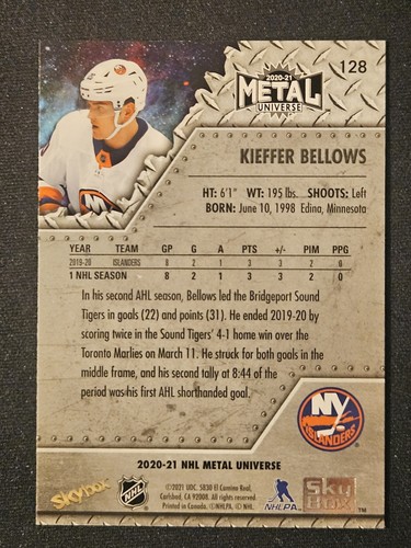 20-21 Skybox Metal Universe Kieffer Bellows Rookie 🔥🔥🔥 Blue Spectrum - Picture 2 of 2