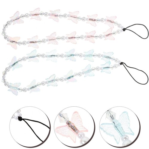 2 Pcs Anti-slip Chain of Mobile Phone Decoration Beaded Charm Girl Cell Strap - 第 2/12 張圖片