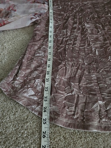 Top Meadow Rue Anthropologie Rosa Floral Manga Globo Terciopelo Aplastado XS - Imagen 6 de 8