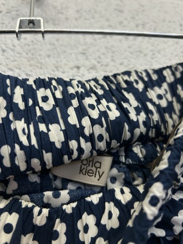 Orla Kiely Blue & White Floral Elastic Waist Skirt Size 8 - Picture 9 of 10